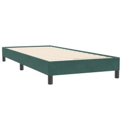 Sommier à lattes de lit et matelas vert foncé 100x220cm velours 