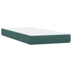 Sommier à lattes de lit et matelas vert foncé 100x220cm velours 