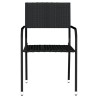 Ensemble à manger de jardin 7 pcs Noir 