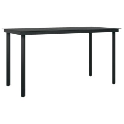 Ensemble à manger de jardin 7 pcs Noir 