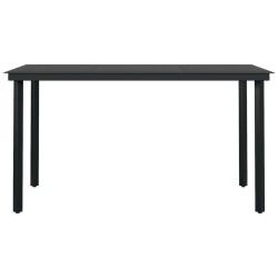 Ensemble à manger de jardin 7 pcs Noir 