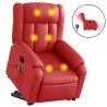 Fauteuil inclinable de massage électrique rouge similicuir 