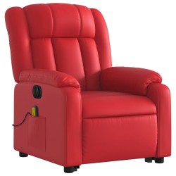 Fauteuil inclinable de massage électrique rouge similicuir 