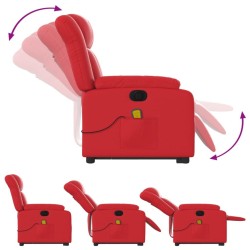 Fauteuil inclinable de massage électrique rouge similicuir 