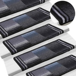Tapis d'escalier autoadhésifs 5 pcs 65x21x4 cm Noir et gris 