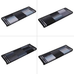 Tapis d'escalier autoadhésifs 5 pcs 65x21x4 cm Noir et gris 