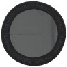 Canapé de jardin table coussins demi-rond noir résine tressée 