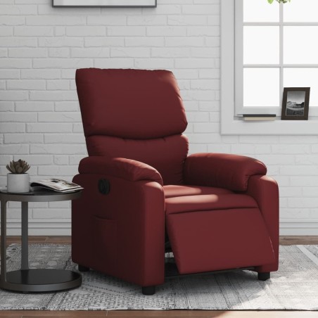 Fauteuil inclinable électrique Rouge bordeaux Similicuir 
