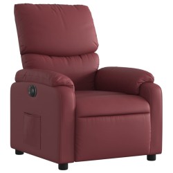 Fauteuil inclinable électrique Rouge bordeaux Similicuir 