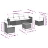 Salon de jardin avec coussins 7 pcs beige résine tressée 