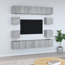 Ensemble de meubles TV 10 pcs Sonoma gris Bois d'ingénierie 