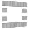 Ensemble de meubles TV 10 pcs Sonoma gris Bois d'ingénierie 