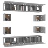Ensemble de meubles TV 10 pcs Sonoma gris Bois d'ingénierie 
