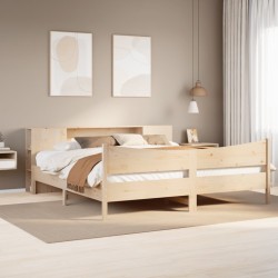 Cadre de lit sans matelas 200x200 cm bois massif de pin 