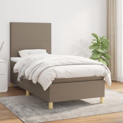 Sommier à lattes de lit avec matelas Taupe 90x190 cm Tissu 