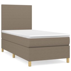 Sommier à lattes de lit avec matelas Taupe 90x190 cm Tissu 