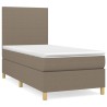 Sommier à lattes de lit avec matelas Taupe 90x190 cm Tissu 