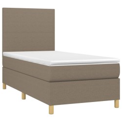 Sommier à lattes de lit avec matelas Taupe 90x190 cm Tissu 