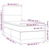 Sommier à lattes de lit avec matelas Taupe 90x190 cm Tissu 