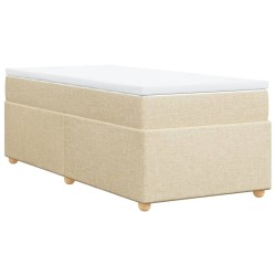 Sommier à lattes de lit et matelas Crème 90x190 cm Tissu 