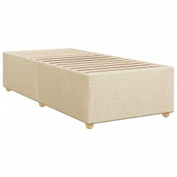 Sommier à lattes de lit et matelas Crème 90x190 cm Tissu 