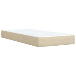 Sommier à lattes de lit et matelas Crème 90x190 cm Tissu 