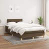 Sommier à lattes de lit et matelas marron foncé 120x190cm tissu 
