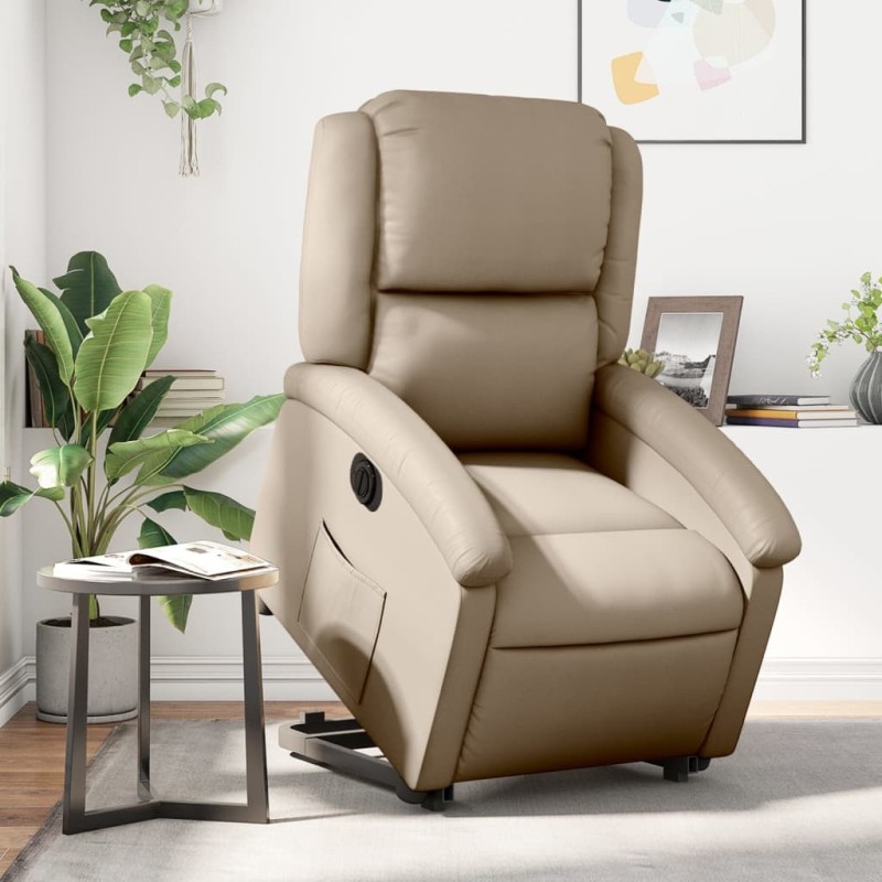 Fauteuil inclinable électrique cappuccino similicuir 