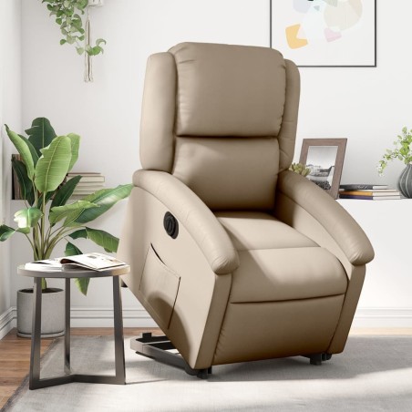 Fauteuil inclinable électrique cappuccino similicuir 
