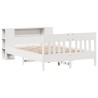 Lit bibliothèque sans matelas blanc 120x190 cm bois pin massif 
