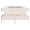 Lit bibliothèque sans matelas blanc 120x190 cm bois pin massif 