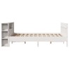Lit bibliothèque sans matelas blanc 120x190 cm bois pin massif 