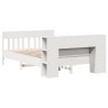 Lit bibliothèque sans matelas blanc 120x190 cm bois pin massif 