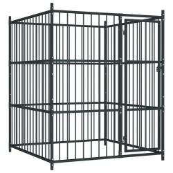 Chenil d'extérieur pour chiens 150 x 150 x 185 cm 