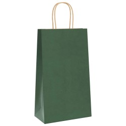 Sacs en papier 50 pcs avec poignées vert 21x11x36 cm 