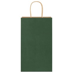 Sacs en papier 50 pcs avec poignées vert 21x11x36 cm 