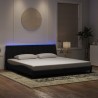 Cadre de lit avec lumières LED noir 200x200 cm velours 