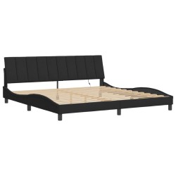 Cadre de lit avec lumières LED noir 200x200 cm velours 