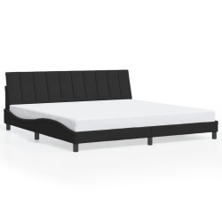 Cadre de lit avec lumières LED noir 200x200 cm velours 