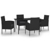 Ensemble à manger de jardin 5 pcs Noir 