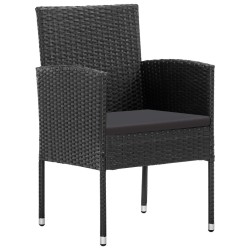 Ensemble à manger de jardin 5 pcs Noir 