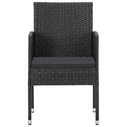 Ensemble à manger de jardin 5 pcs Noir 