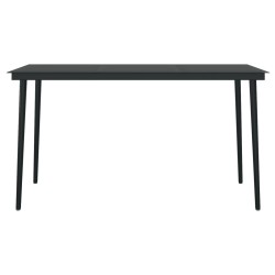 Ensemble à manger de jardin 5 pcs Noir 