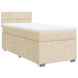Sommier à lattes de lit avec matelas Crème 100x200 cm Tissu 