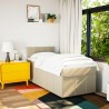 Sommier à lattes de lit avec matelas Crème 100x200 cm Tissu 