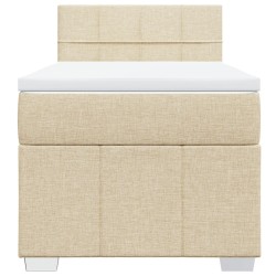 Sommier à lattes de lit avec matelas Crème 100x200 cm Tissu 