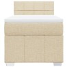 Sommier à lattes de lit avec matelas Crème 100x200 cm Tissu 