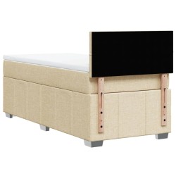 Sommier à lattes de lit avec matelas Crème 100x200 cm Tissu 