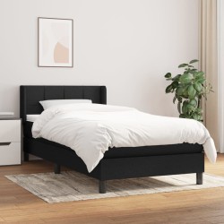 Sommier à lattes de lit avec matelas Noir 100x200 cm Tissu 