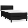Sommier à lattes de lit avec matelas Noir 100x200 cm Tissu 